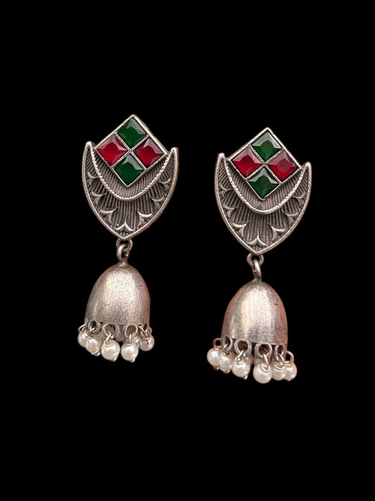 Oxidised, multicolour necklace set