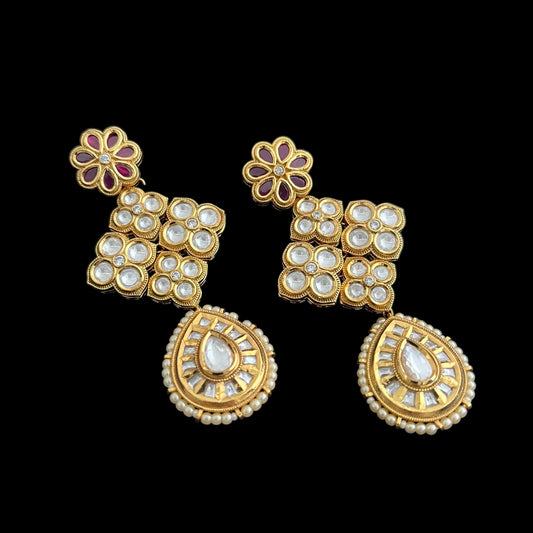 Gold look polki earrings