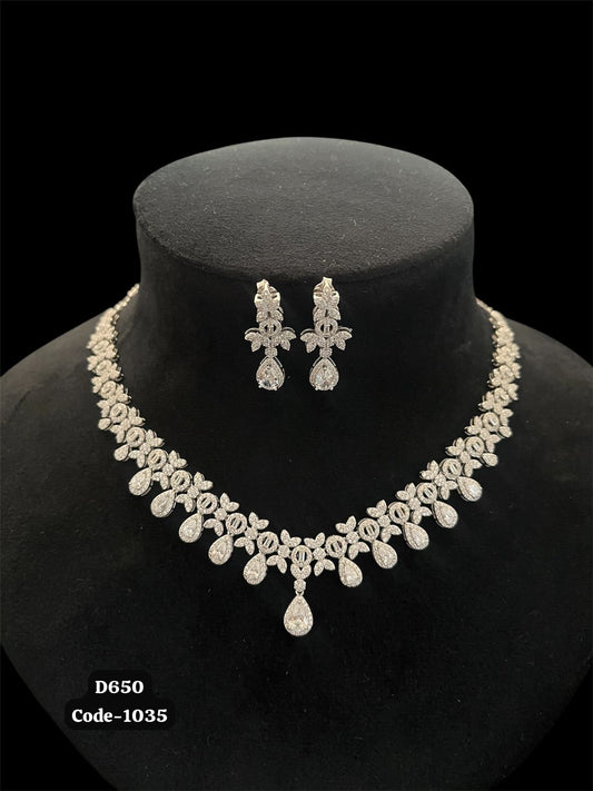 925 Hallmark Silver CZ Necklace Set