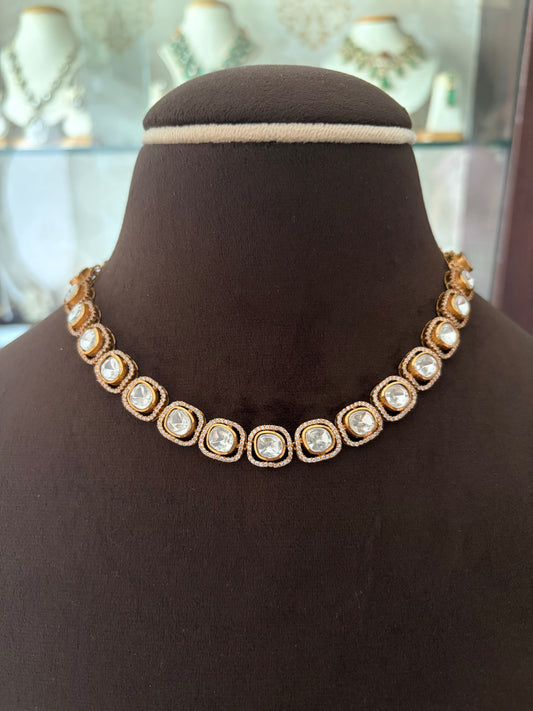 Rd(462)Fabiola flexible Polki necklace