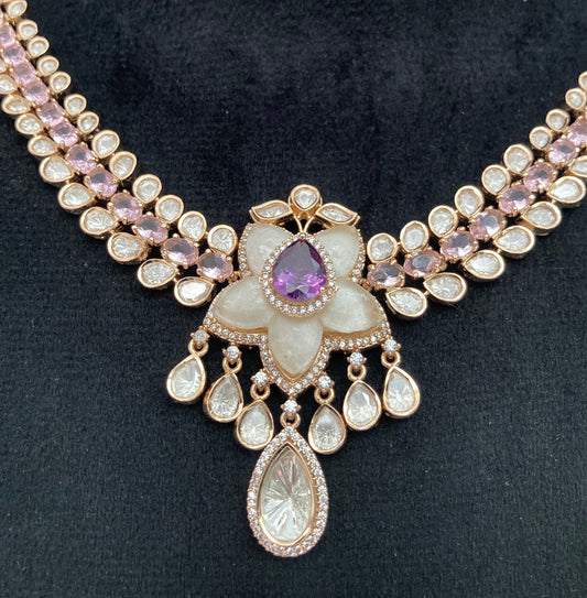 Mop polki necklace set