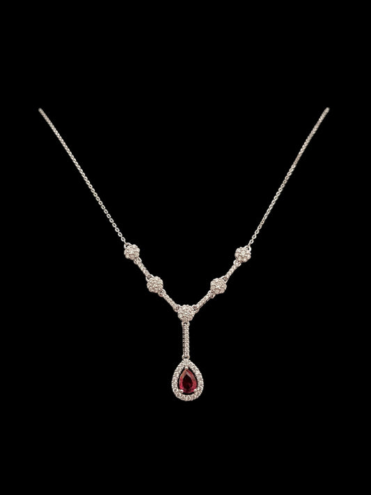 925 silver fine polish pendant set with ruby stone