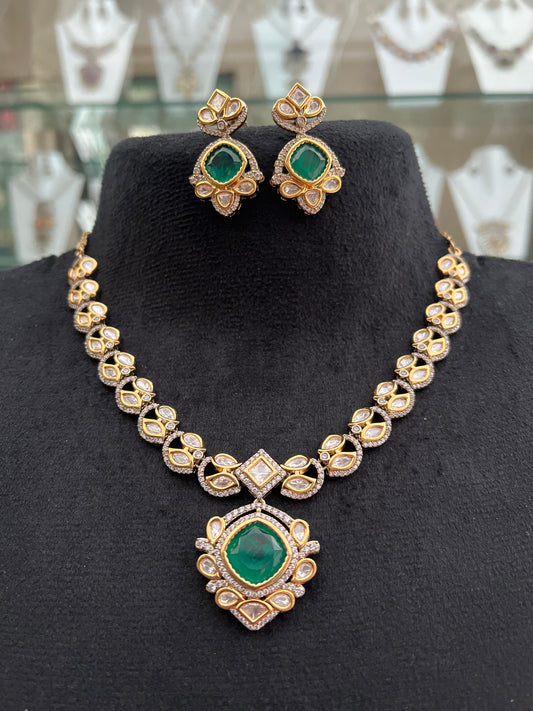 Polki Emerald Necklace