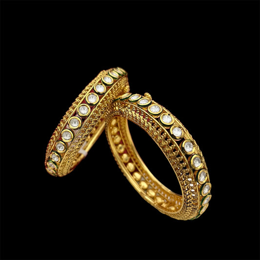 Fusion Gold Polki Bangles