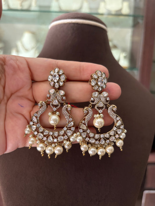 CD(502)Vanessa antique moissanite earrings
