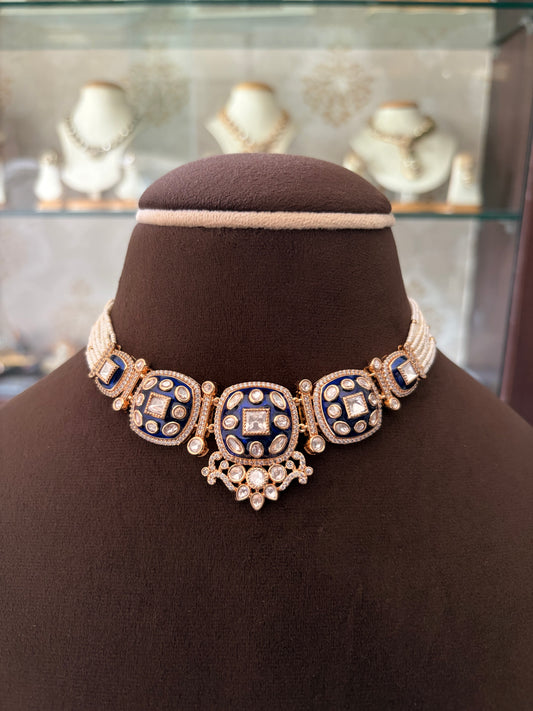 SL(910)Kausiki blue meenakari choker