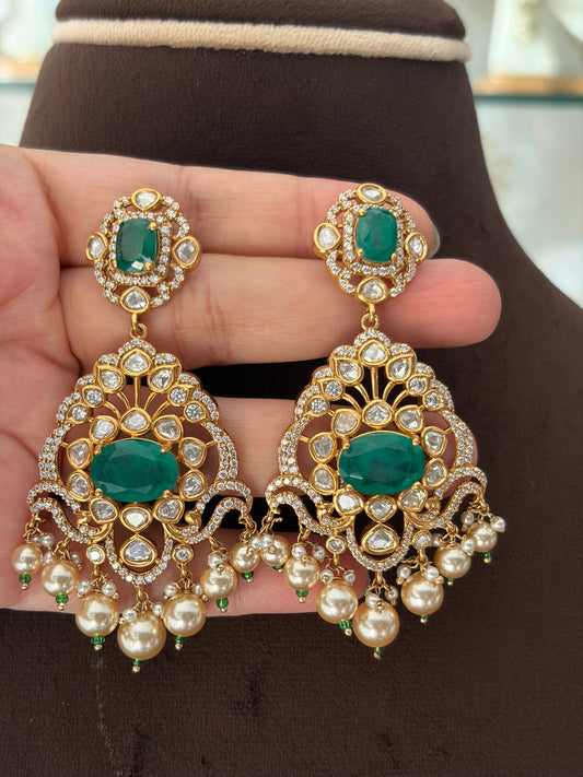 NP(4957)Bhavika faceted moissanite bridal set