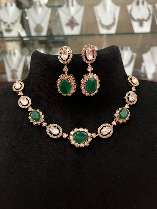 Polki Emerald Necklace