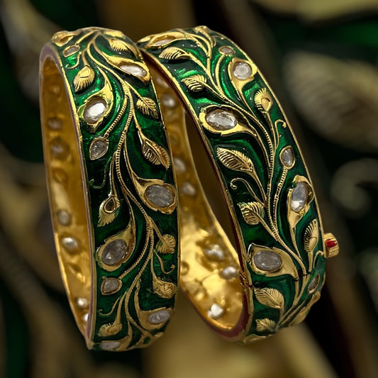 Premium Polki Meena Kari Bangles