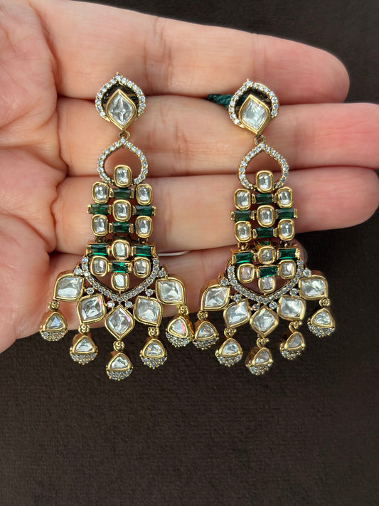 CH(464)Shloka antique Polki Earrings