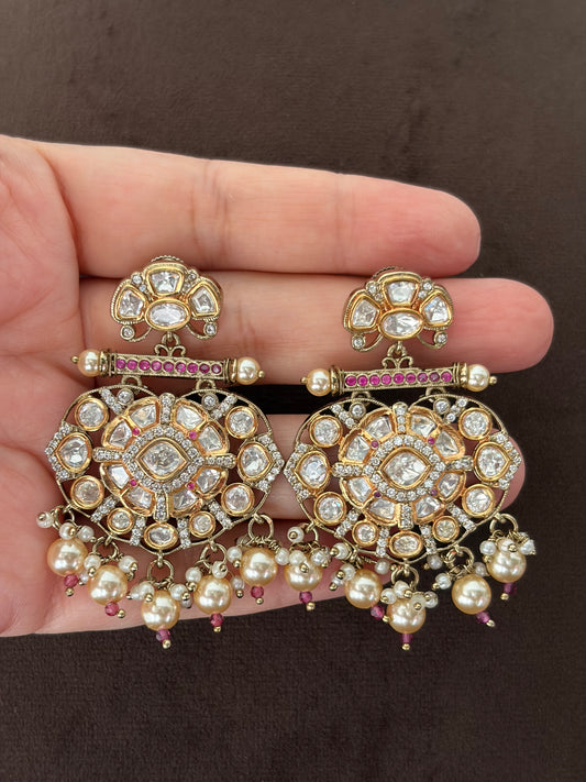 ER(1134)Indira antique Polki necklace set