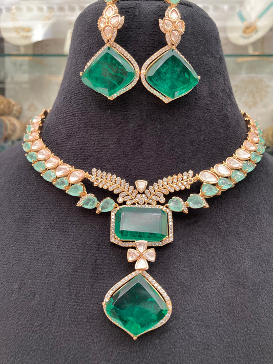 Polki emerald Necklace