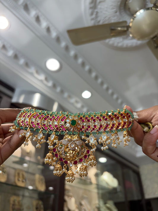 Gold plated moissanite choker