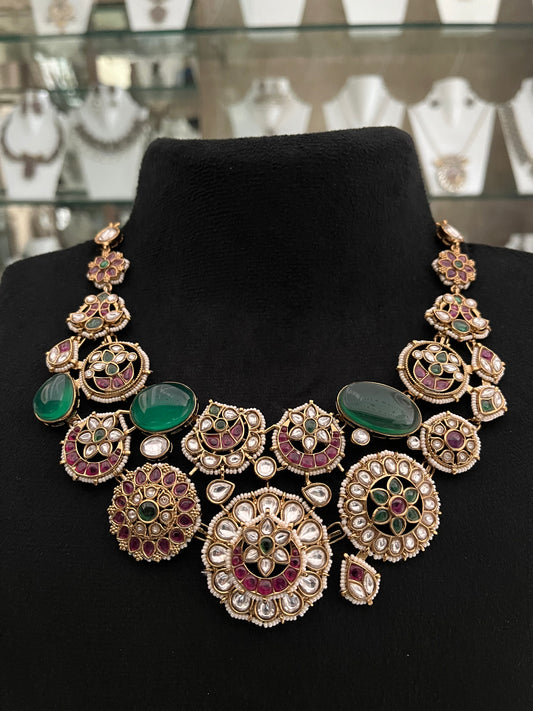 Jadau polki Necklace