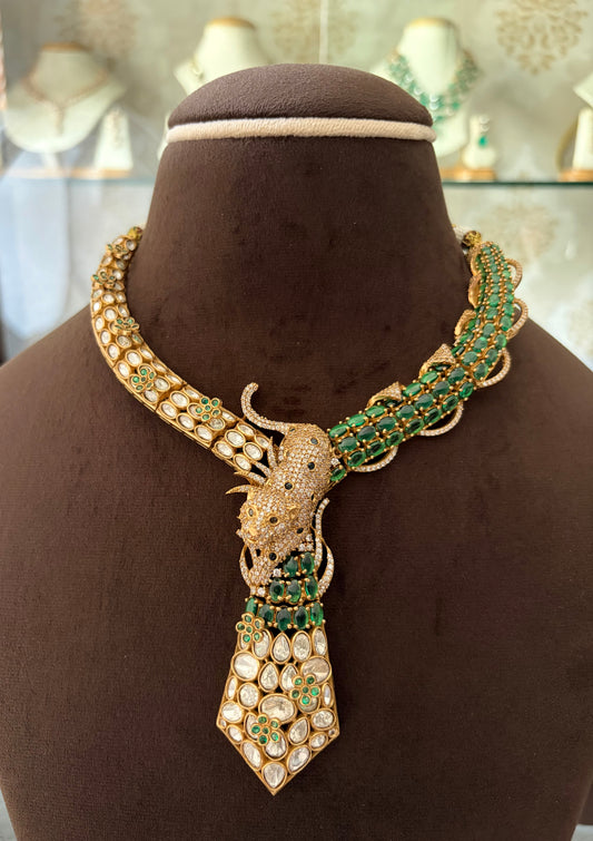 CH(1297)Jaguar designer necklace set