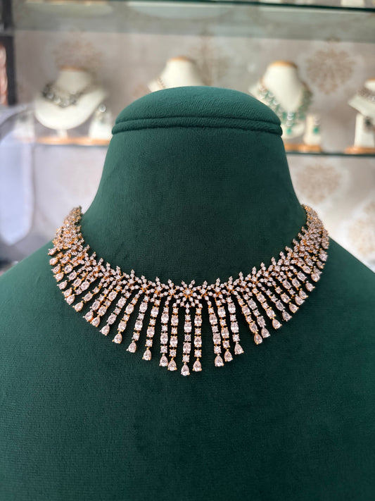 AR(633)Waterfall design AD necklace