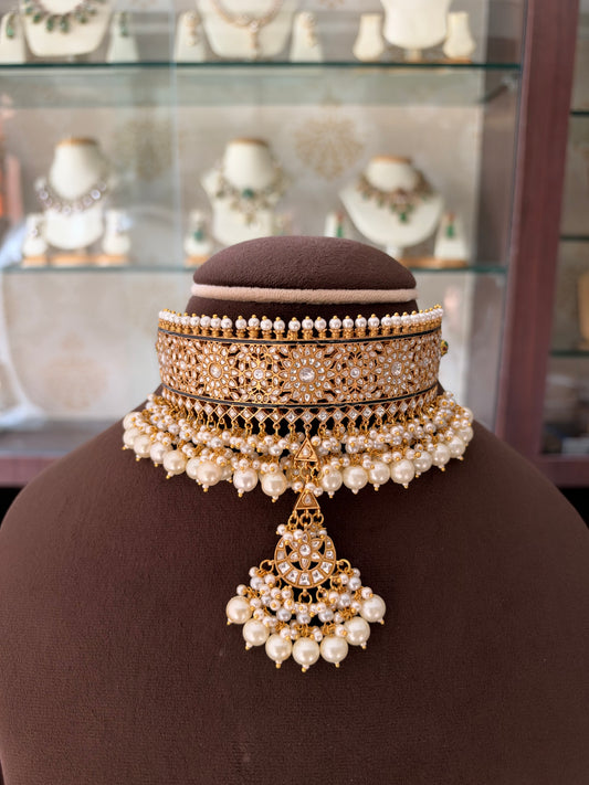 MS(3510)Maharani Royal Jadau choker with pearls