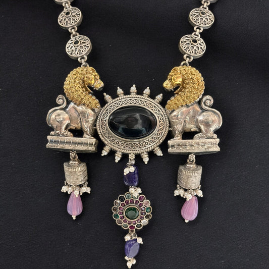 Oxidised long Necklace set