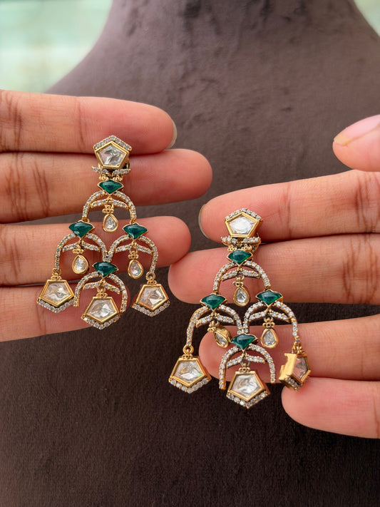 CH(1647)Hawa mahal inspired polki necklace set