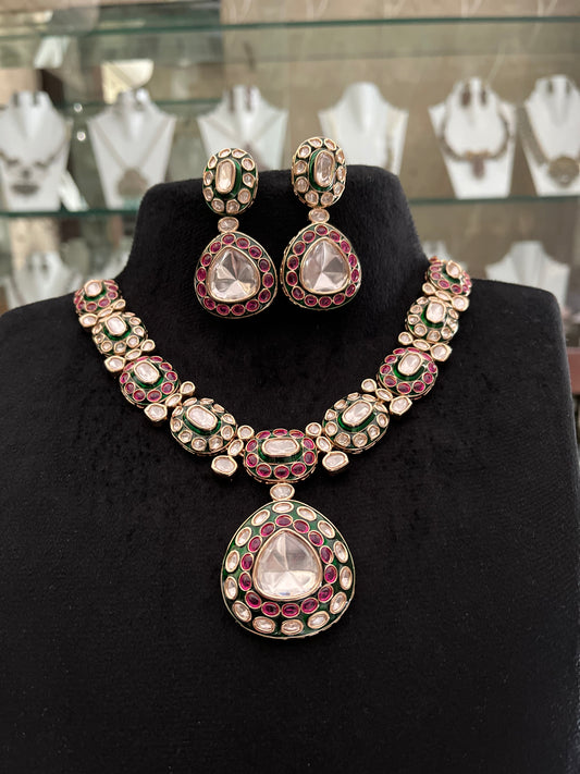 Open Polki Meenakari set