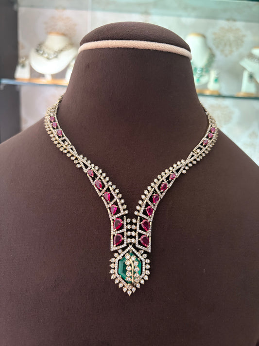 CH(712)Rosalie designer necklace set