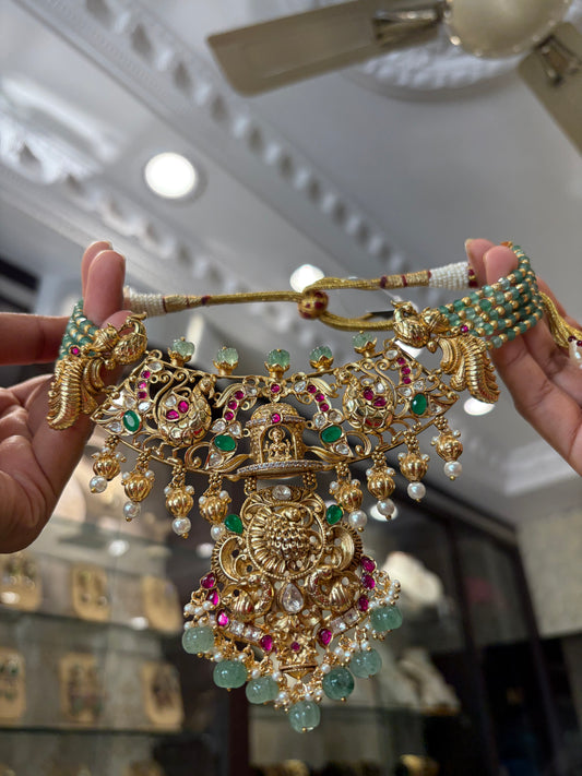 Gold plated choker cum necklace