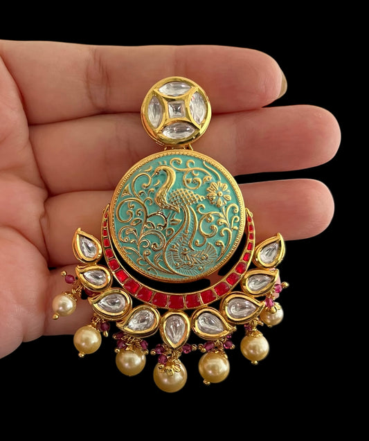 Hand painted Polki earrings