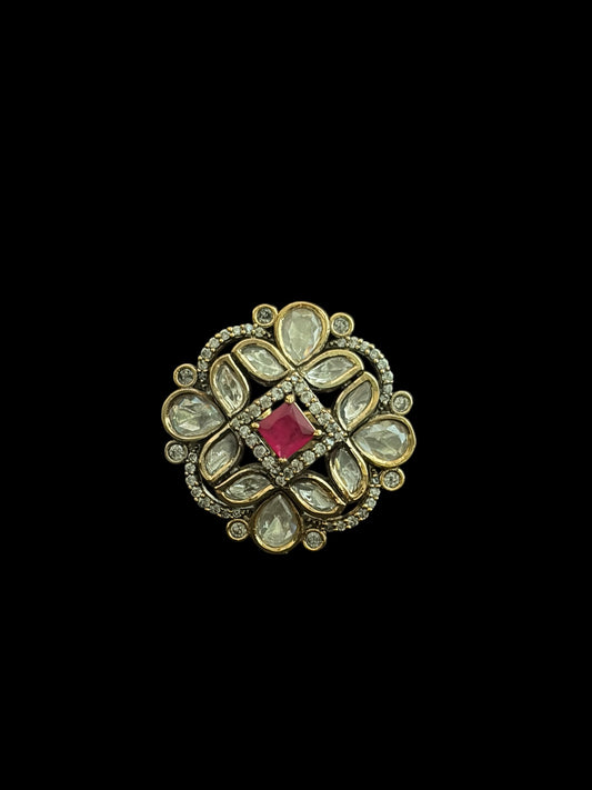 Adjustable Polki Ring