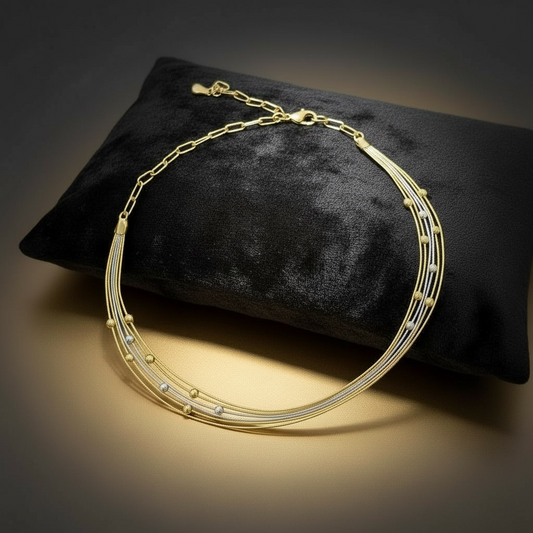 92.5 silver 6 layer wire necklace