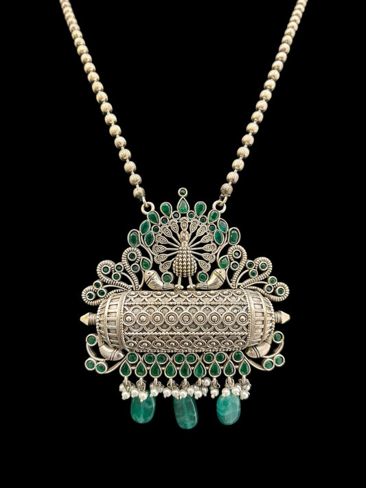 Oxidise pendant said with long chain and Jhumki