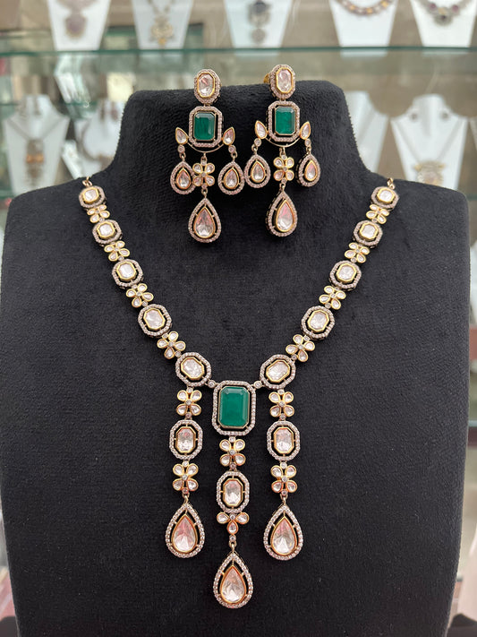 Moisonite polki Necklace