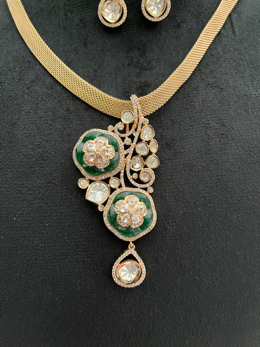 Polki pendant set