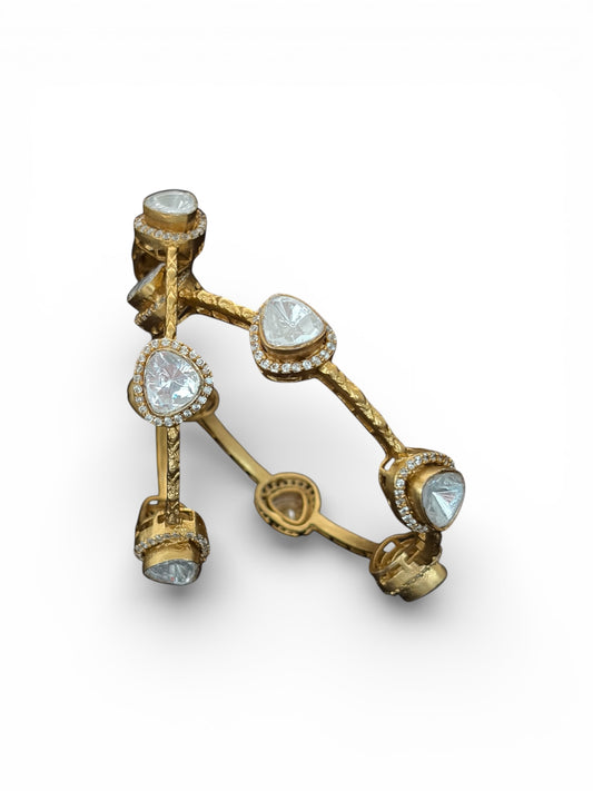 Moisonite polki bangles