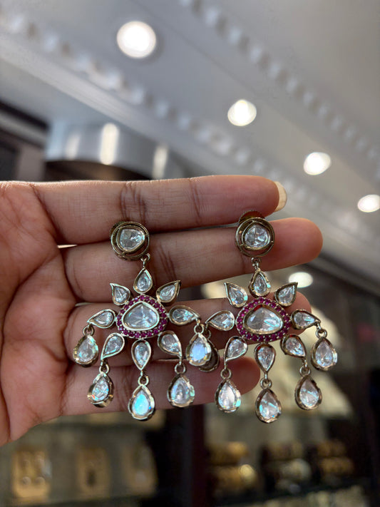 Antique finish polki necklace