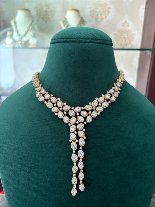 Isabella designer necklace set with Cz stones