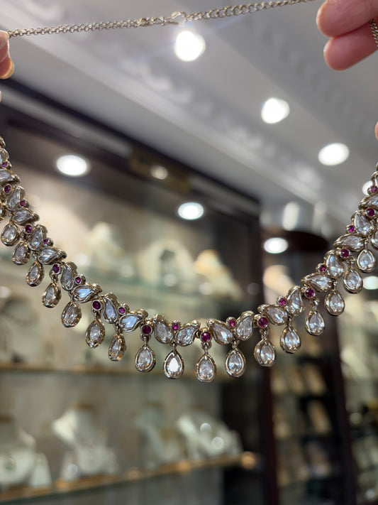 Antique finish Polki necklace