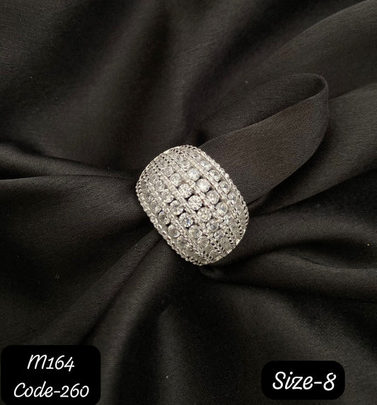 925 Silver, CZ Ring, Plating White Rhodium