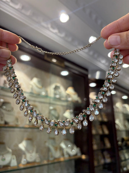 AV(510)Antique finish Polki necklace