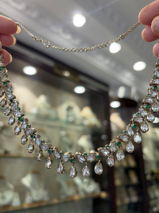 AV(510)Antique finish Polki necklace