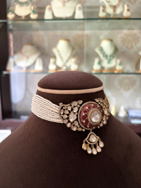 CD(817)Nyra antique moissanite choker