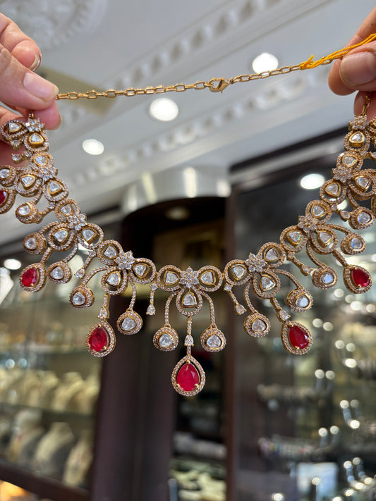 RD(1247)Antique gold, Polki necklace