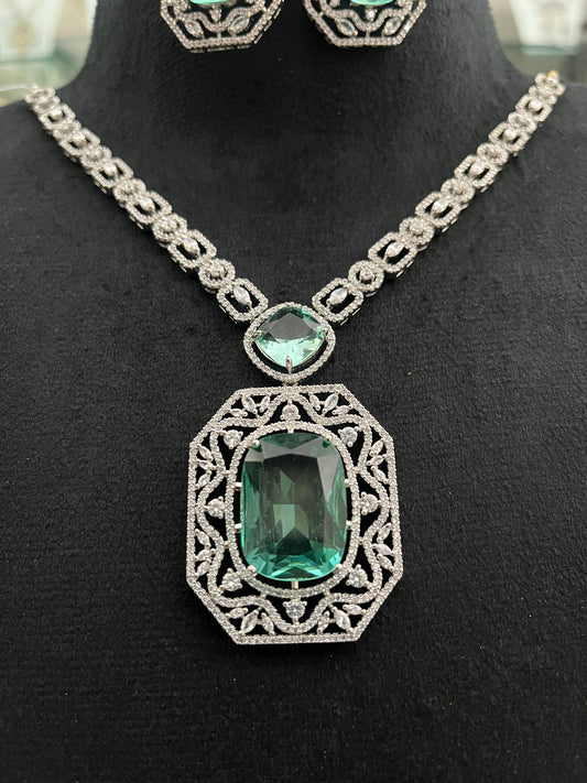 Aqua Green AD necklace