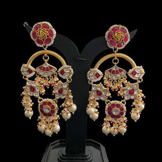 Gold look polki earrings