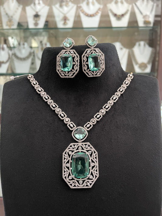 Aqua Green AD necklace