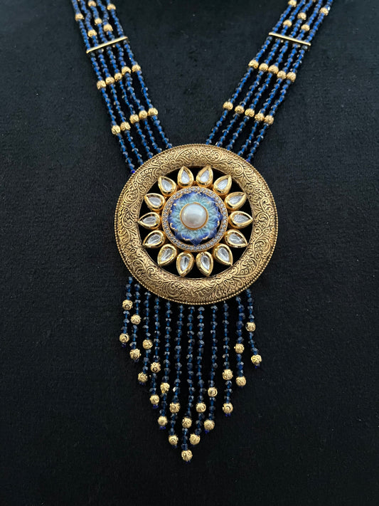 Gold polki necklace set