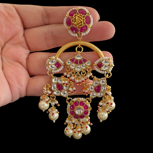 Gold look polki earrings