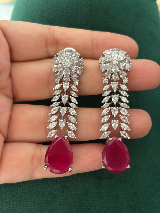 AR(900)Kiyana Ruby drop necklace set
