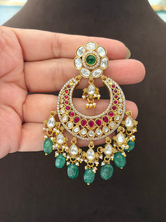MS(533)Razia Polki Chandbali