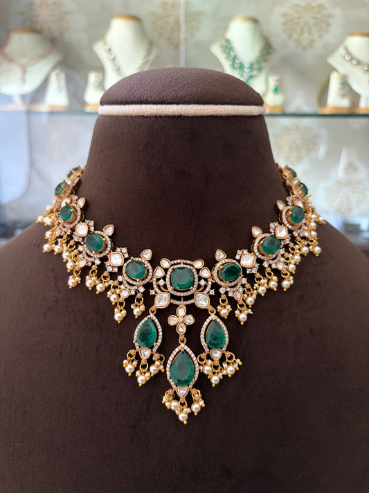 Ms(1170)Alina Polki necklace set