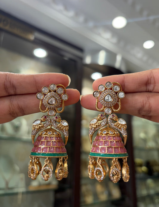 Ch (562) Manali Peacock Earrings